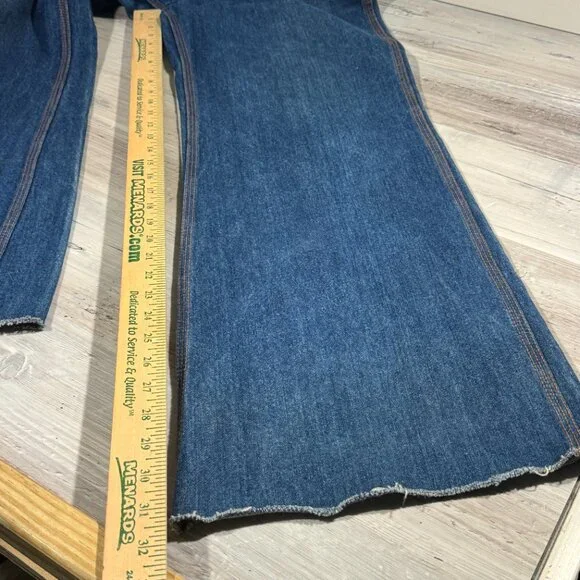 Rare VTG Men 35x31.5 St. Leger Bullitt Blue Jeans w/ Elephant Flare Bell Bottoms